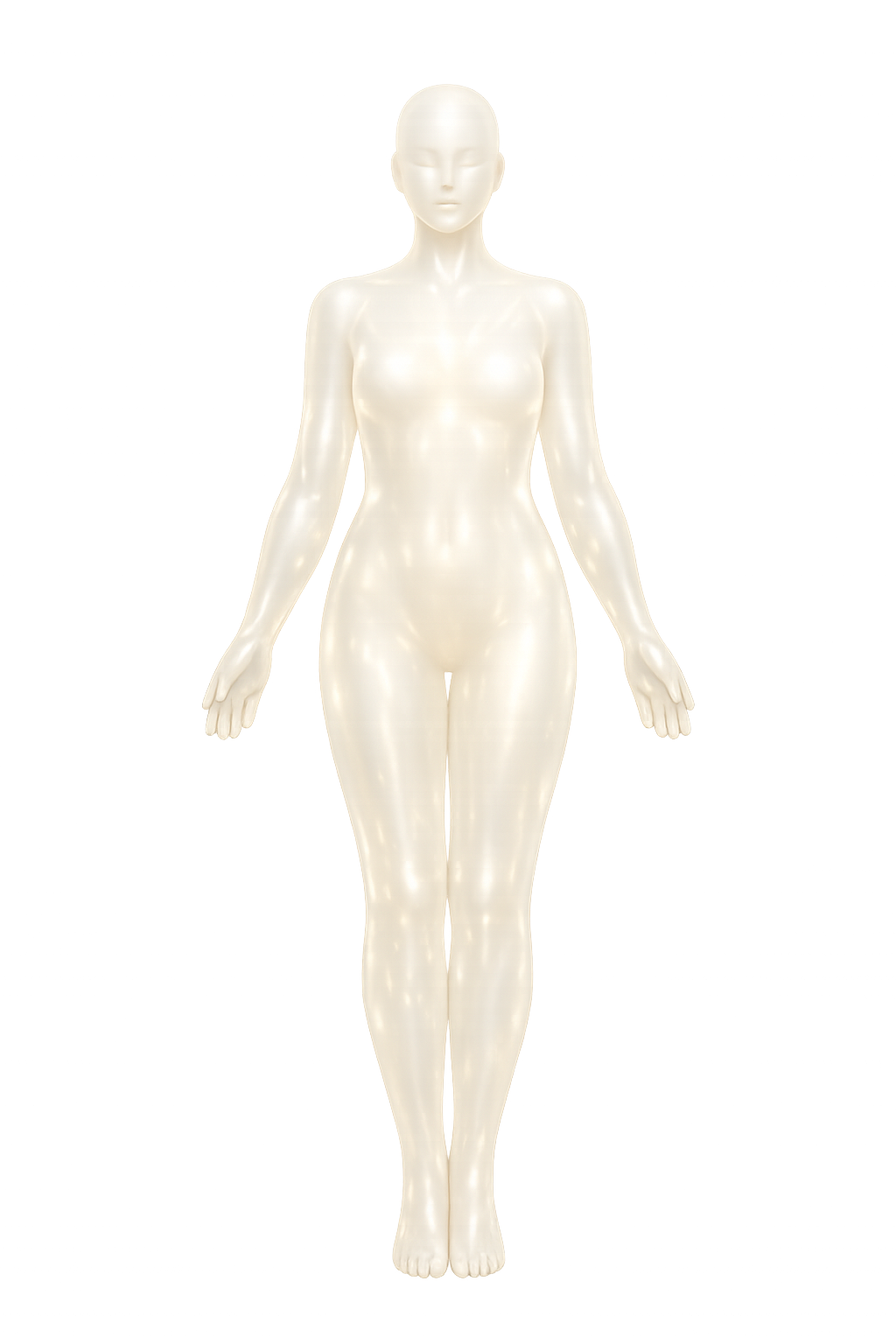 Silhouette féminine translucide et nacrée